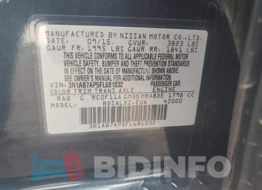 3N1AB7AP5FL681032 Photo# 12