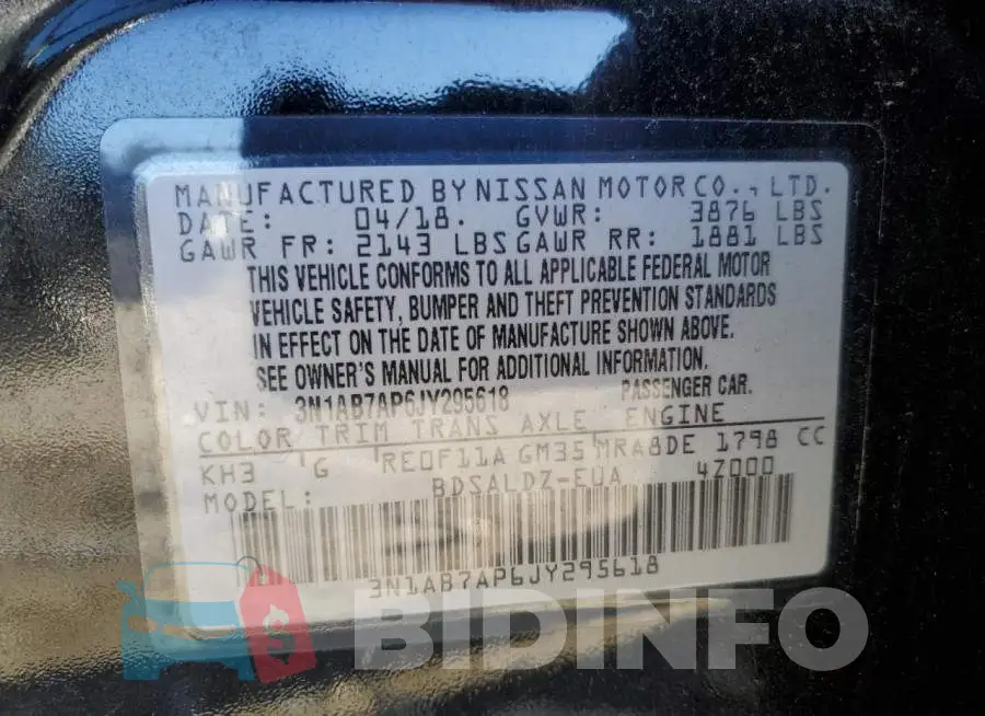 3N1AB7AP6JY295618 Photo# 13