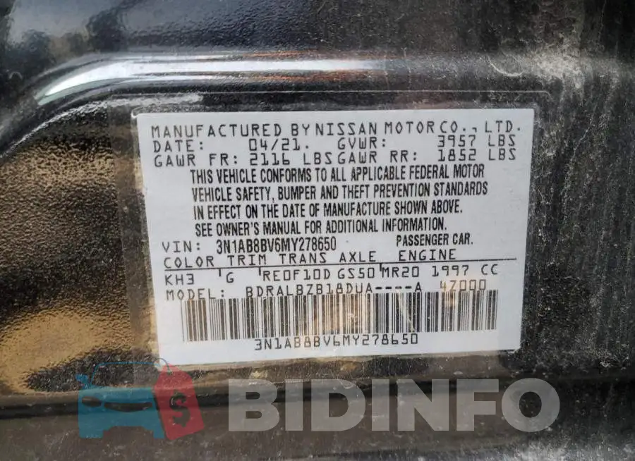 3N1AB8BV6MY278650 Photo# 12