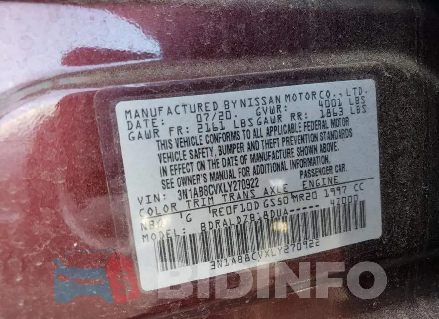 3N1AB8CVXLY270922 Photo# 12
