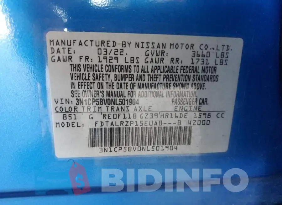 3N1CP5BV0NL501904 Photo# 12