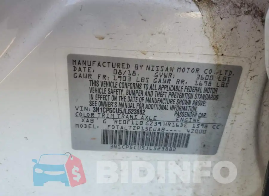 3N1CP5CU5JL523882 Photo# 14