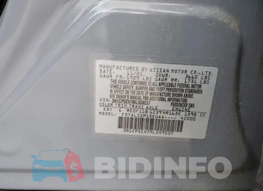 3N1CP5CV7ML559537 Photo# 13