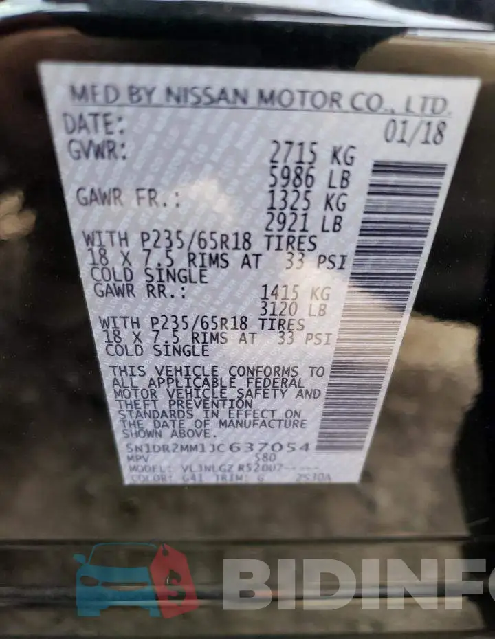 5N1DR2MM1JC637054 Photo# 13