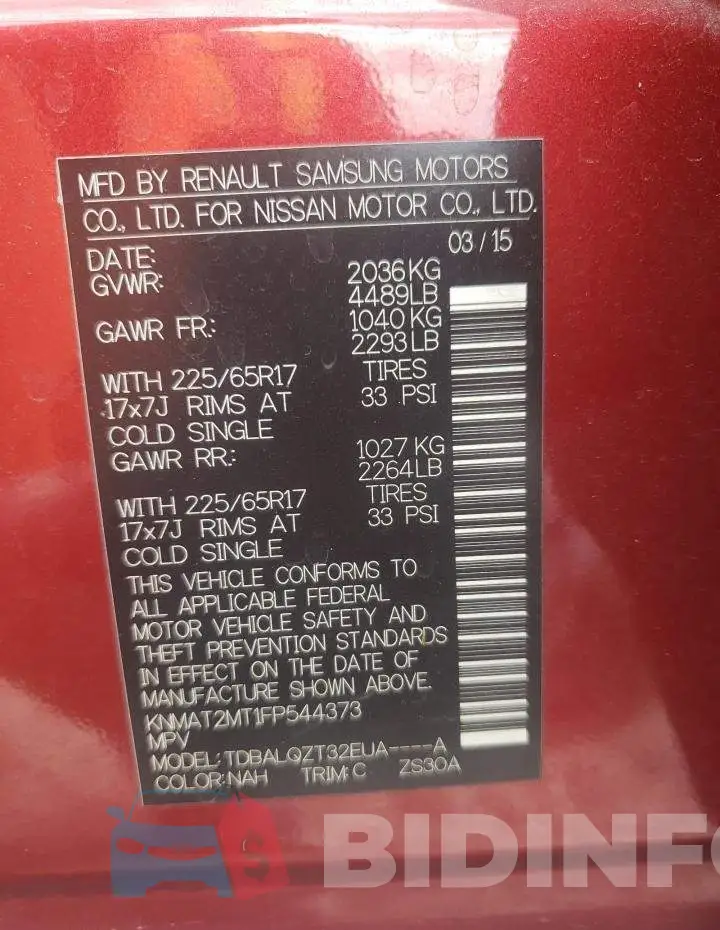 KNMAT2MT1FP544373 Photo# 14