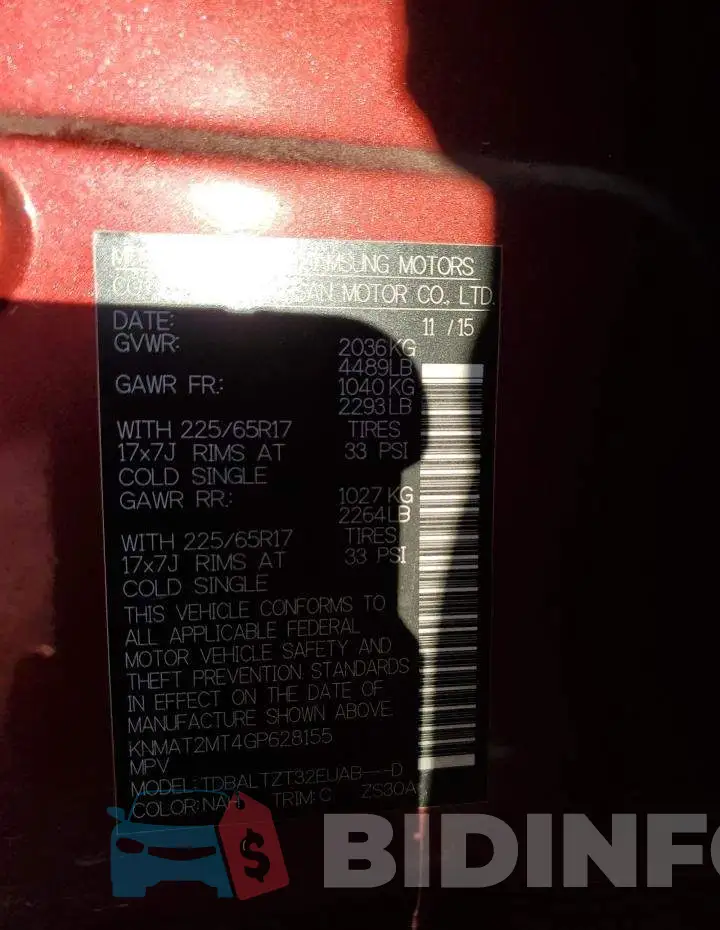 KNMAT2MT4GP628155 Photo# 13