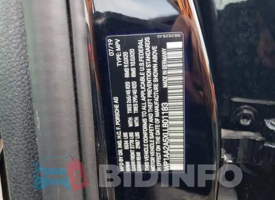 WP1AA2A5XLLB01183 Photo# 12