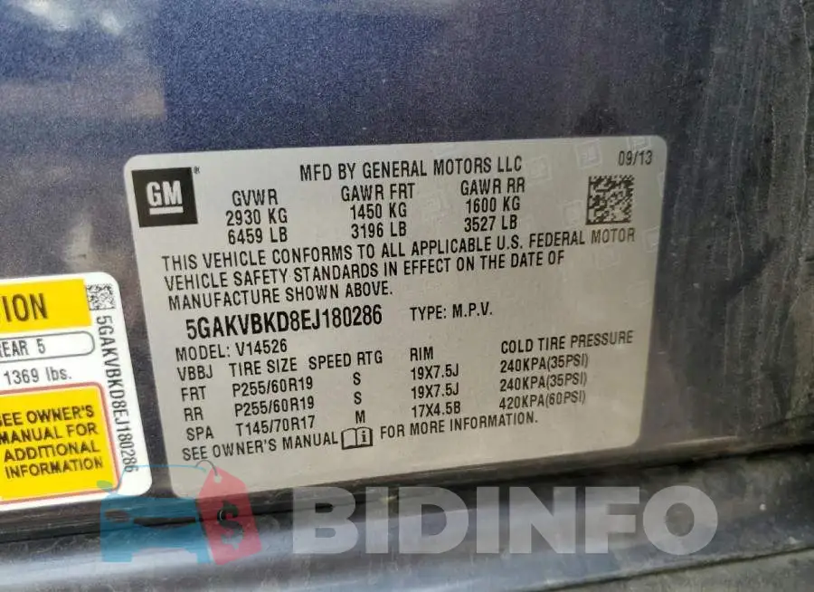 5GAKVBKD8EJ180286 Photo# 13