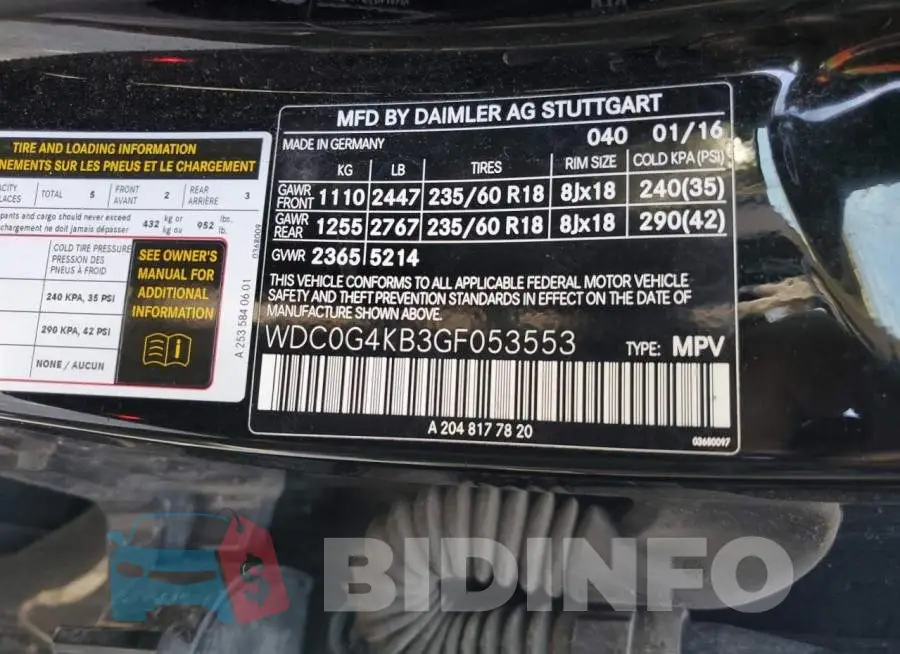 WDC0G4KB3GF053553 Photo# 12