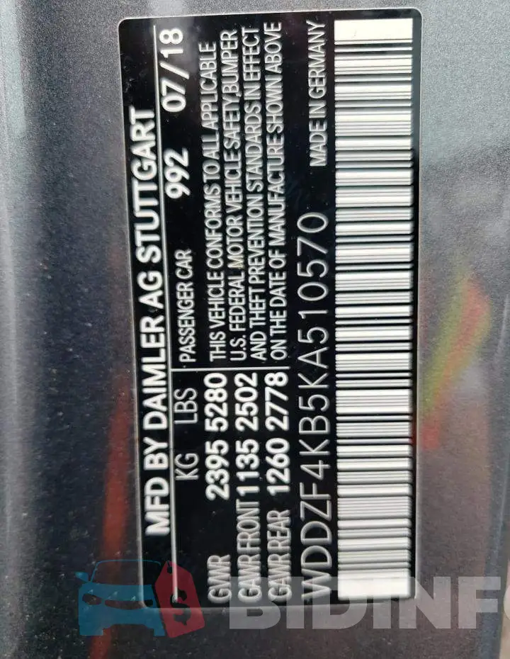 WDDZF4KB5KA510570 Photo# 12