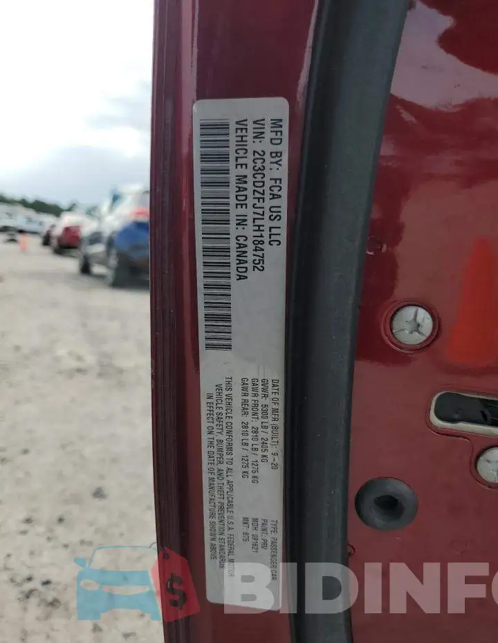 2C3CDZFJ7LH184752 Photo# 13