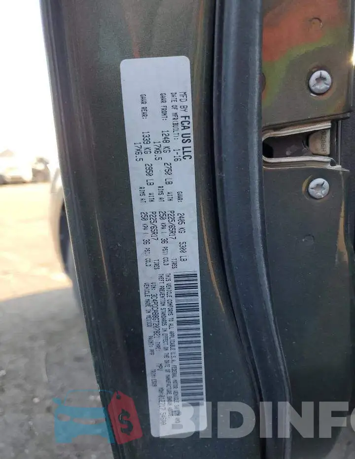3C4PDCAB8GT207821 Photo# 13
