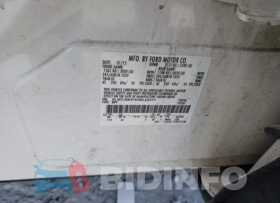 2LMTJ6KP3GBL22311 Photo# 12