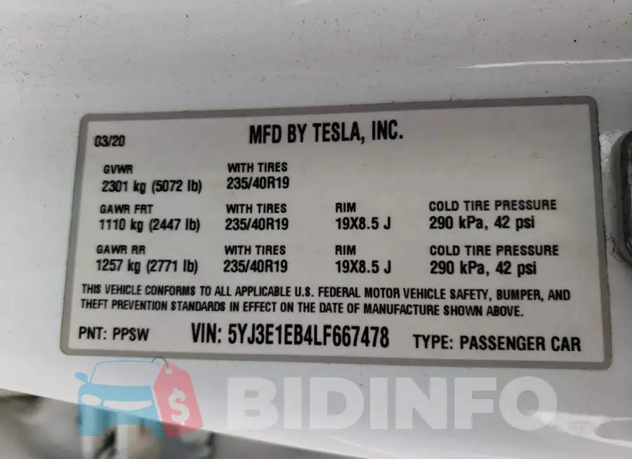 5YJ3E1EB4LF667478 Photo# 12
