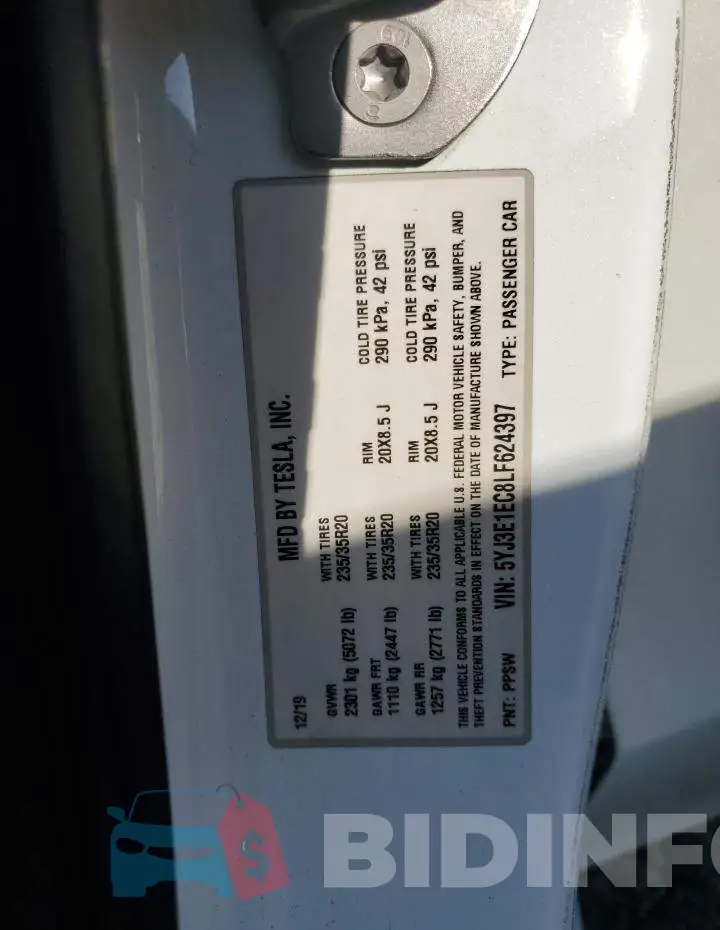 5YJ3E1EC8LF624397 Photo# 12