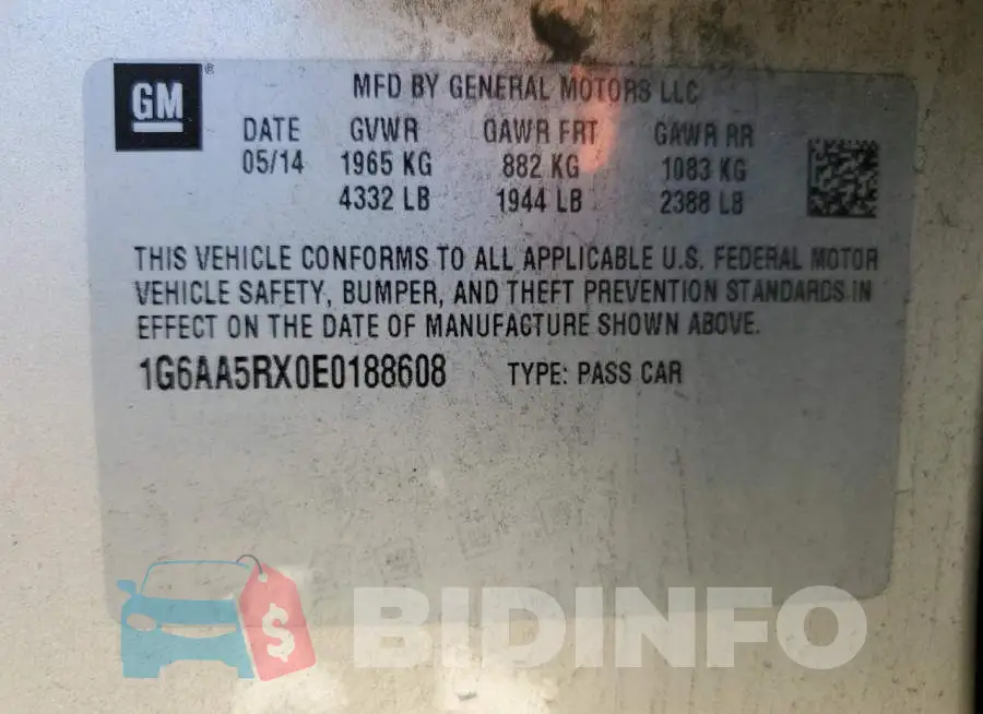 1G6AA5RX0E0188608 Photo# 13