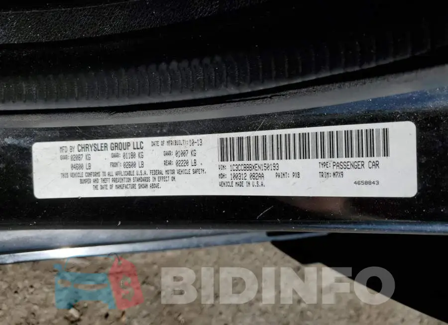 1C3CCBBBXEN150193 Photo# 12