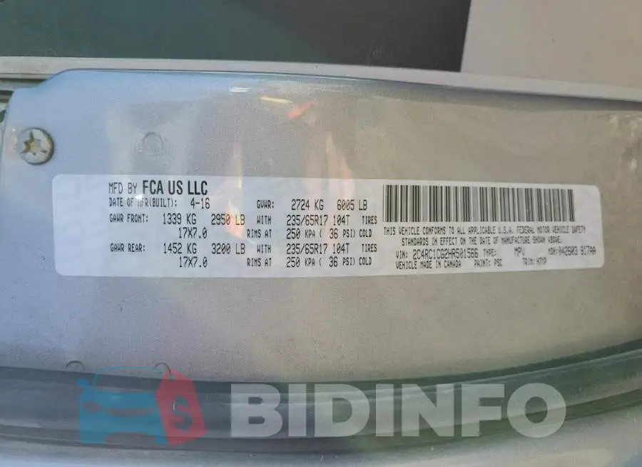 2C4RC1CG2HR501566 Photo# 14