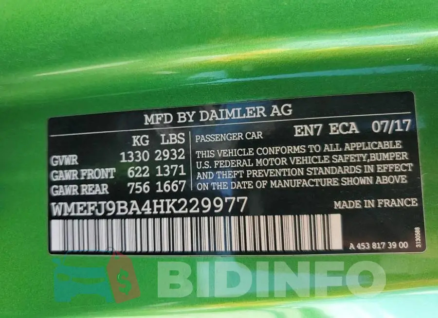 WMEFJ9BA4HK229977 Photo# 12