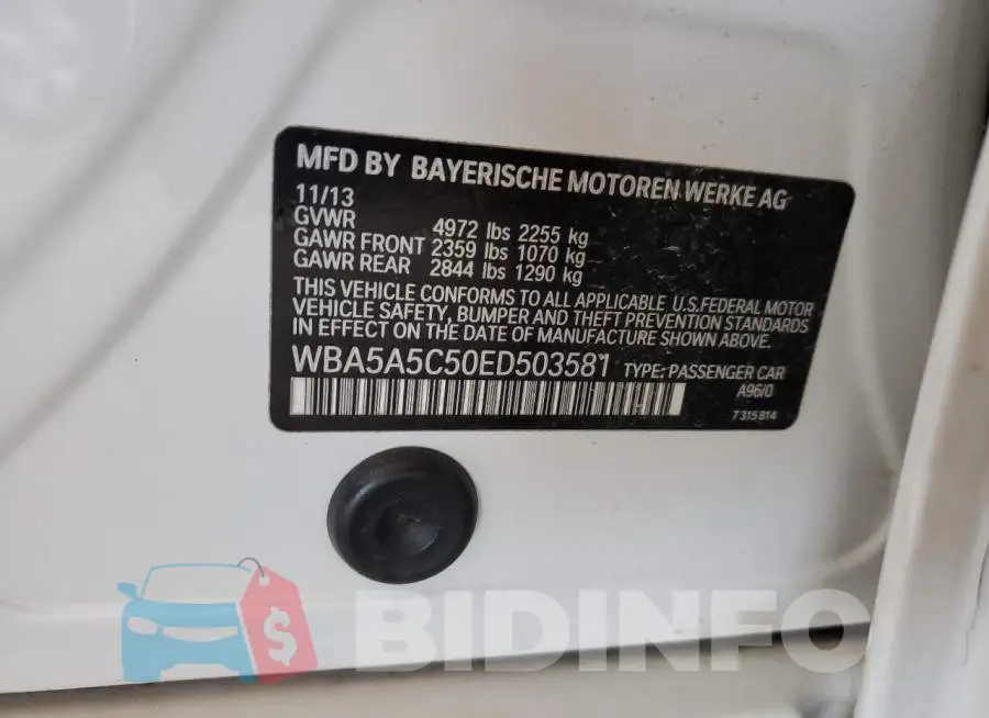 WBA5A5C50ED503581 Photo# 12