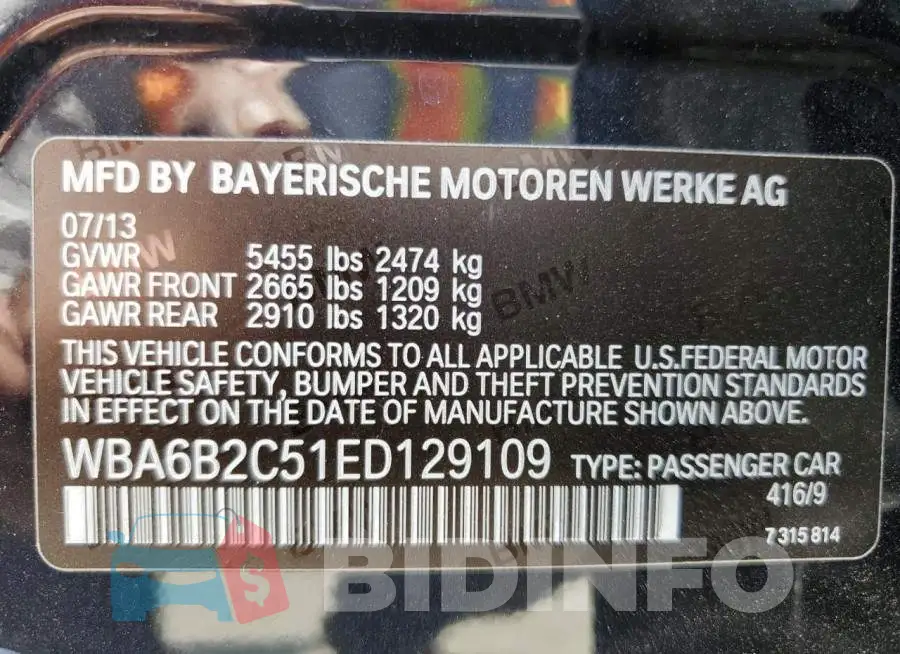 WBA6B2C51ED129109 Photo# 13