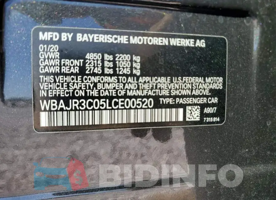 WBAJR3C05LCE00520 Photo# 12