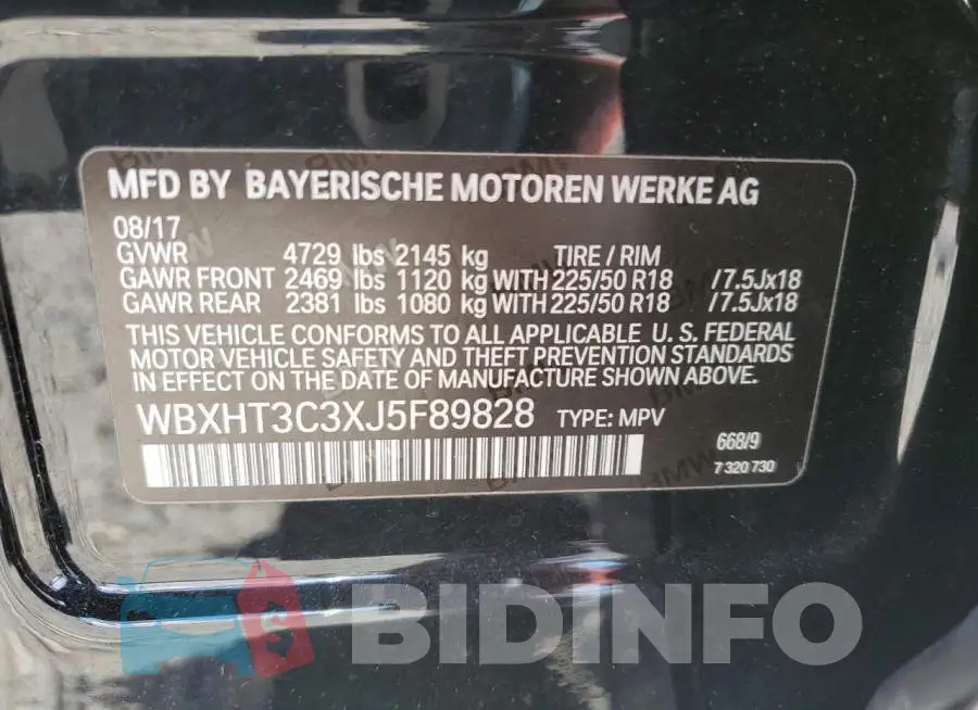 WBXHT3C3XJ5F89828 Photo# 13
