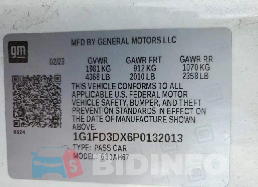 1G1FD3DX6P0132013 Photo# 13