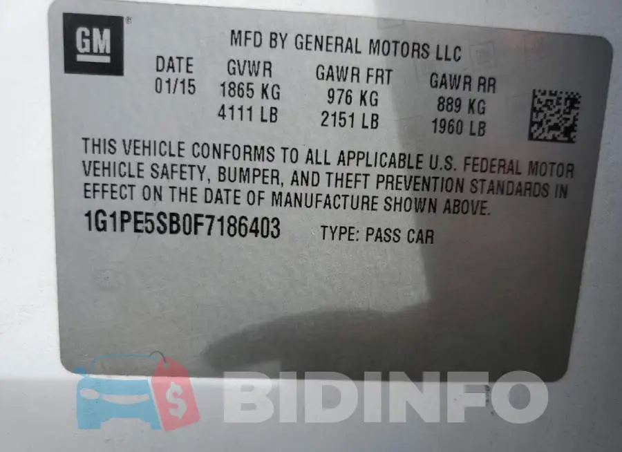 1G1PE5SB0F7186403 Photo# 12