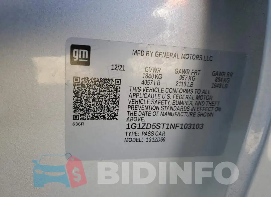 1G1ZD5ST1NF103103 Photo# 12