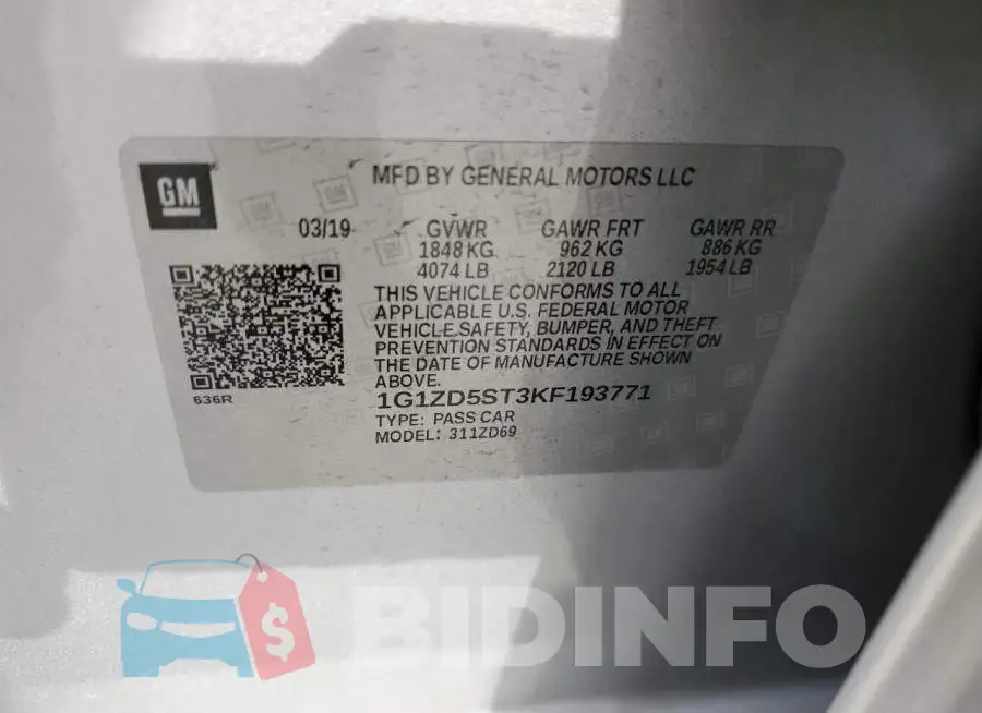 1G1ZD5ST3KF193771 Photo# 12