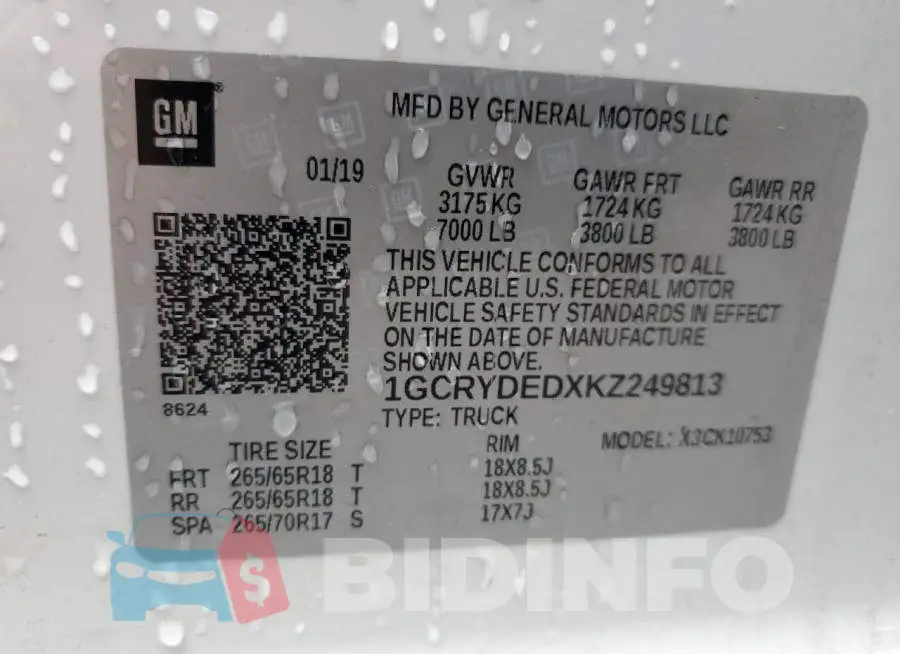 1GCRYDEDXKZ249813 Photo# 13