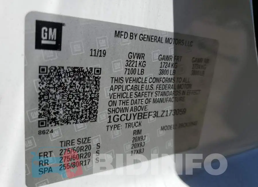 1GCUYBEF3LZ173059 Photo# 13