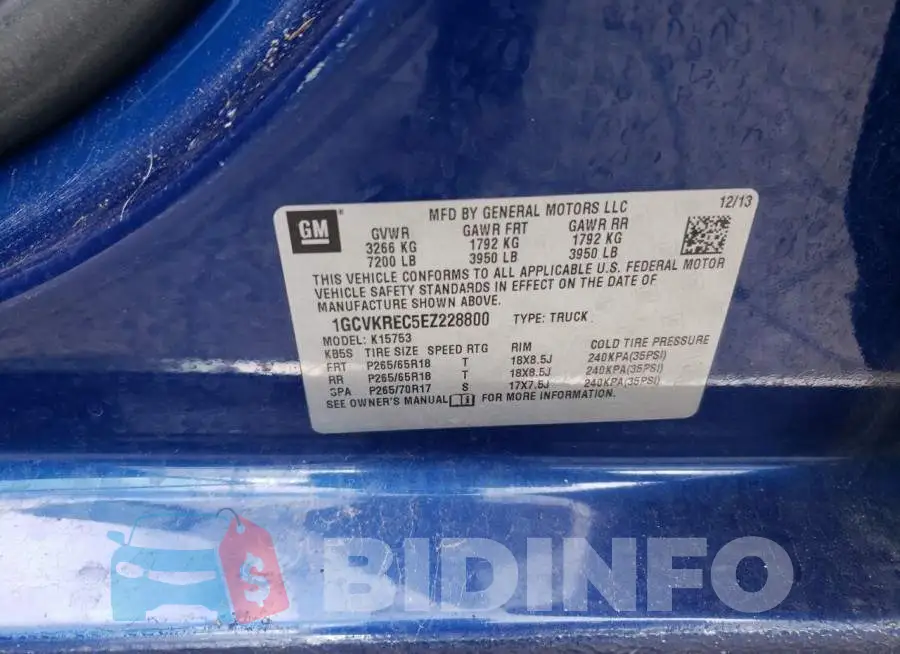 1GCVKREC5EZ228800 Photo# 12