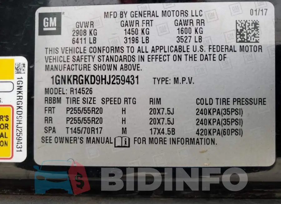 1GNKRGKD9HJ259431 Photo# 13