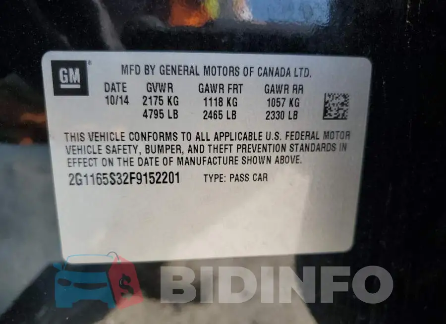 2G1165S32F9152201 Photo# 12