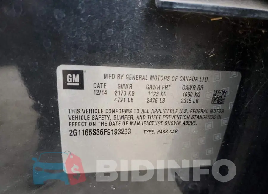 2G1165S36F9193253 Photo# 12
