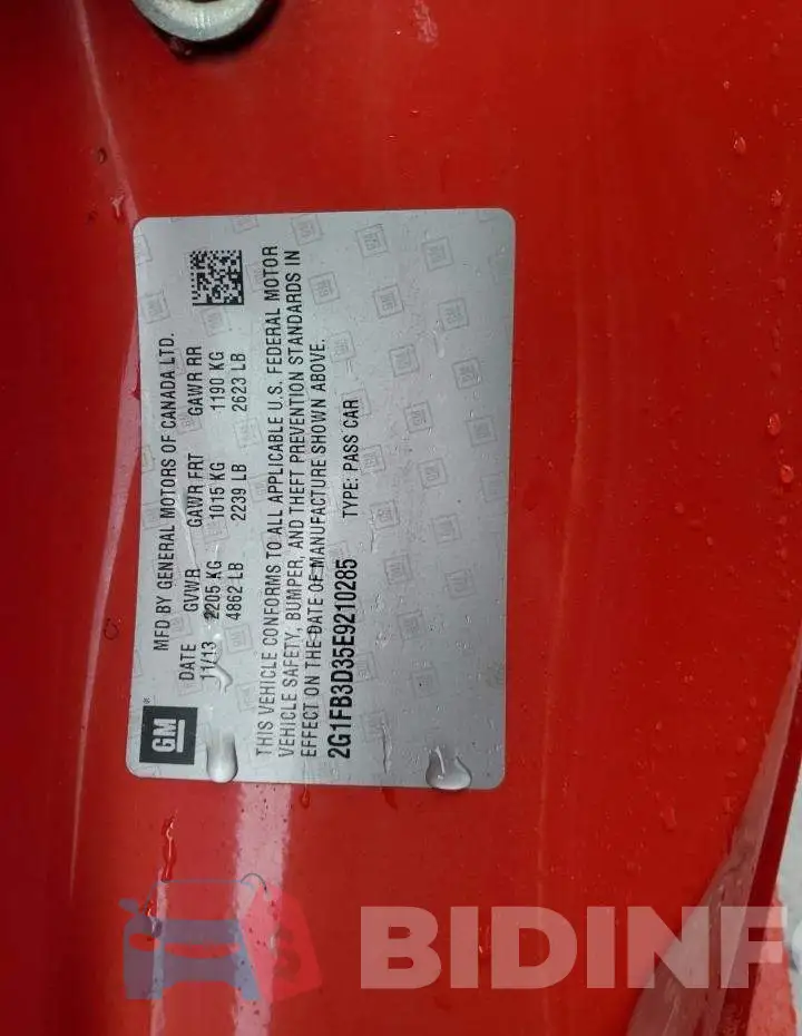 2G1FB3D35E9210285 Photo# 12