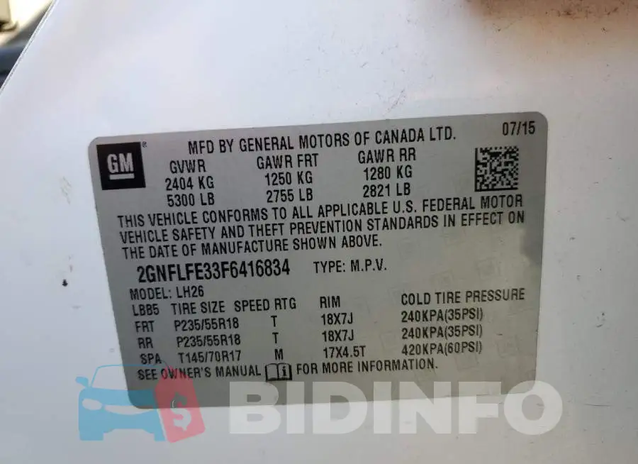 2GNFLFE33F6416834 Photo# 13