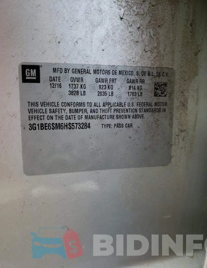 3G1BE6SM6HS573284 Photo# 12