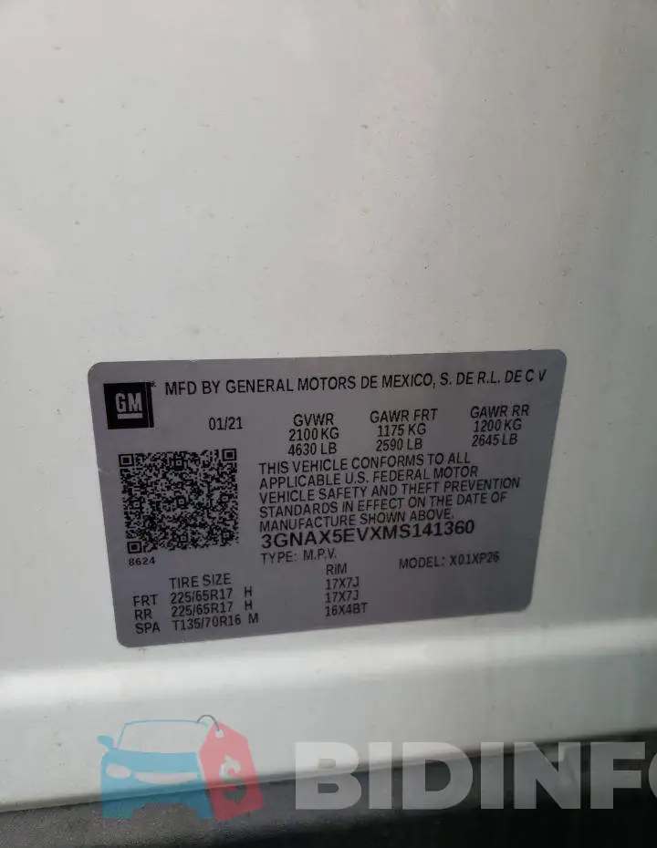 3GNAX5EVXMS141360 Photo# 13
