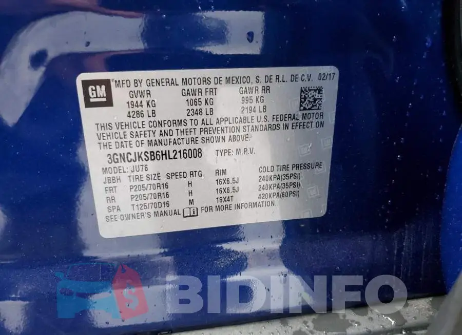 3GNCJKSB6HL216008 Photo# 13