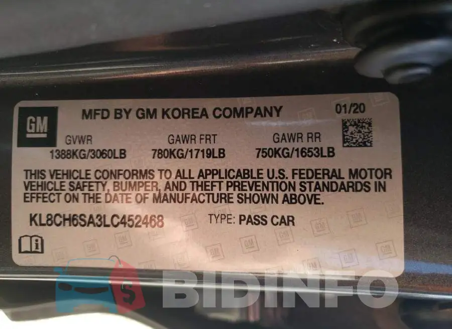 KL8CH6SA3LC452468 Photo# 12