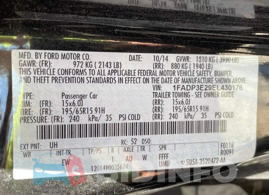 1FADP3E29EL430176 Photo# 10