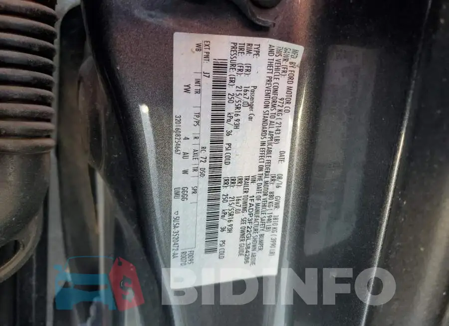 1FADP3F22GL384286 Photo# 12