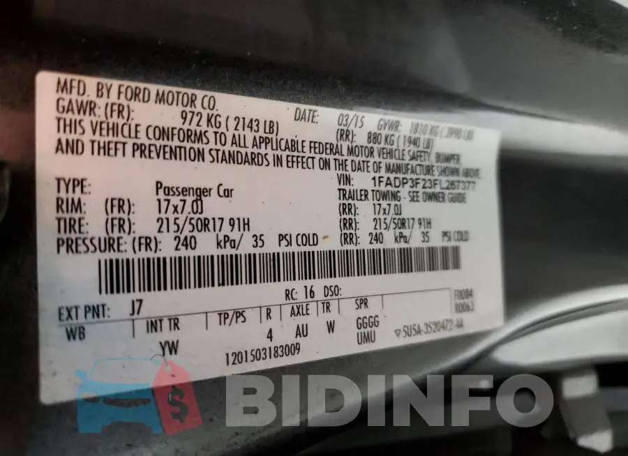 1FADP3F23FL267377 Photo# 12