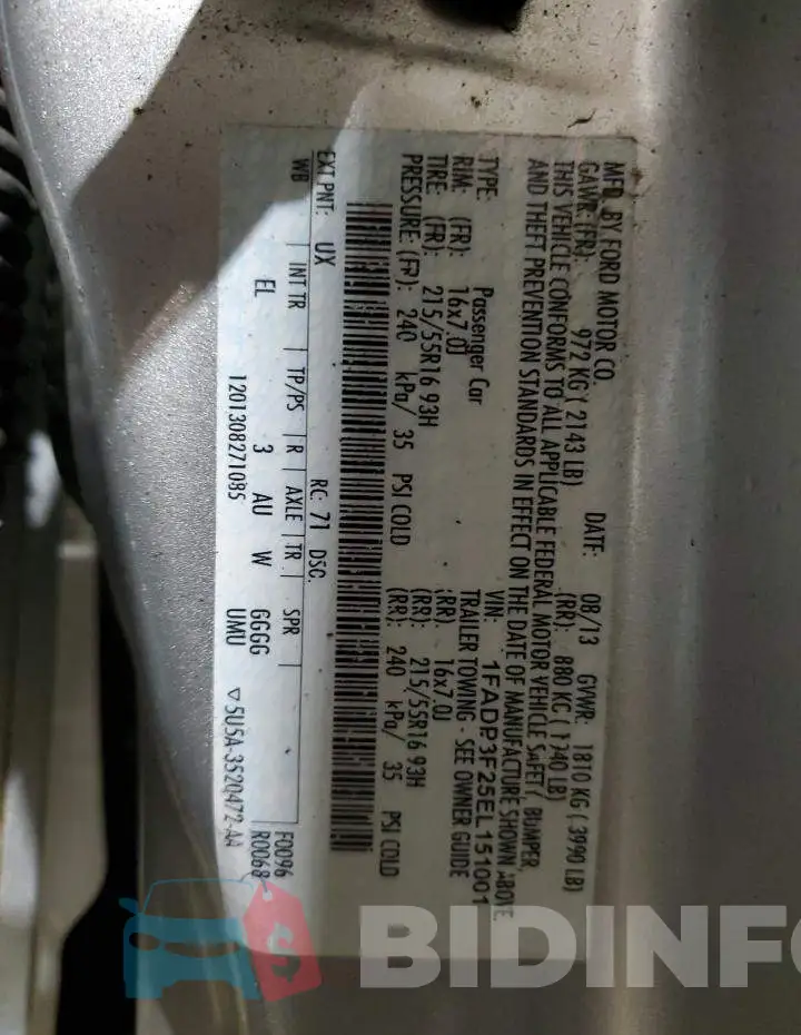 1FADP3F25EL151001 Photo# 12