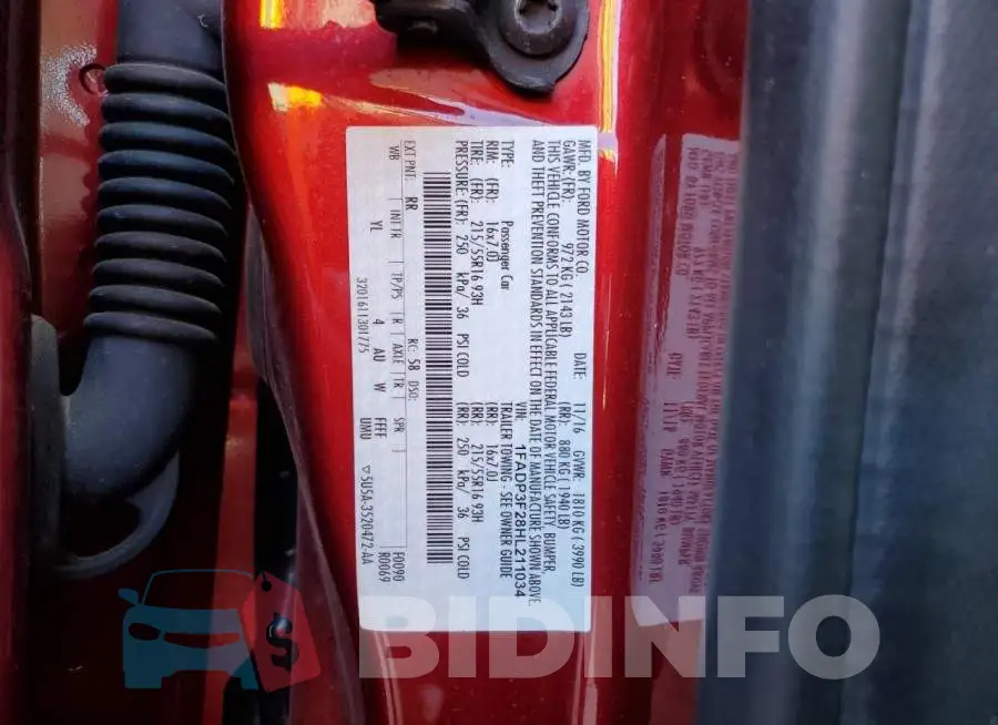 1FADP3F28HL211034 Photo# 13