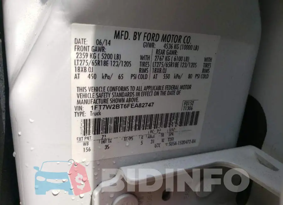 1FT7W2BT6FEA82747 Photo# 12