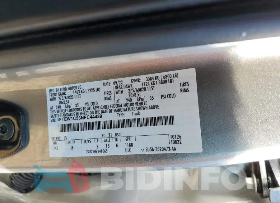 1FTEW1C53NFC44439 Photo# 12